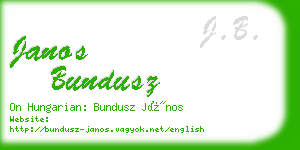 janos bundusz business card